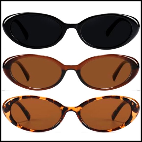Retro Oval Sunglasses UV400 Protection Lightweight Small Frame main image 7